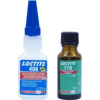 Набор клеевой для полиолефинов и жирных пластмасс (Loctite 406 20 гр + Loctite 770 10 мл)